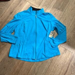 DANSKIN cotton blend blue zip up sweatshirt, size 1X